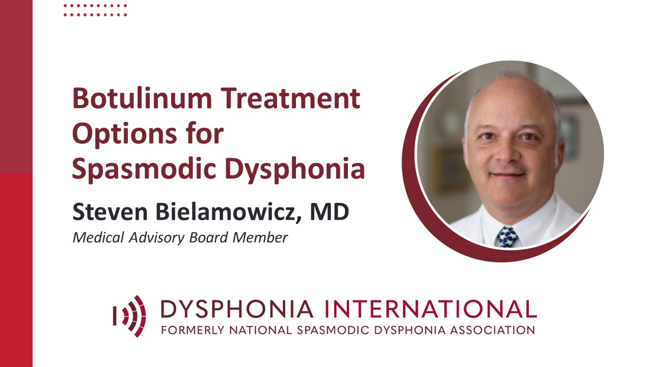 Read more about the article WATCH | Botulinum Treatment Options for Spasmodic Dysphonia with Dr. Steven Bielamowicz